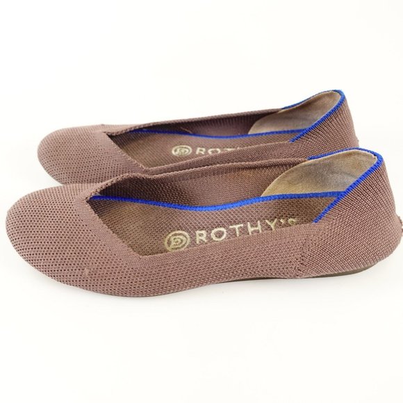 ROTHY'S Womens 100% Recycled Brown Nude Ballerinas Ballet Flat Shoes 5 Knitted - Picture 5 of 13